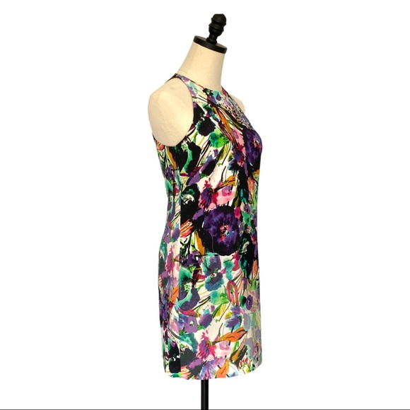 Nicole Miller Artelier Silk Floral Halter Dress | 2 - Picture 3 of 9